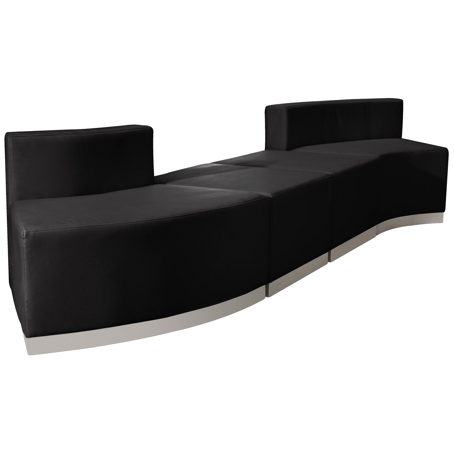 HERCULES Alon Series Black LeatherSoft Reception Configuration, 4 Pieces Black ZB-803-860-SET-BK-GG