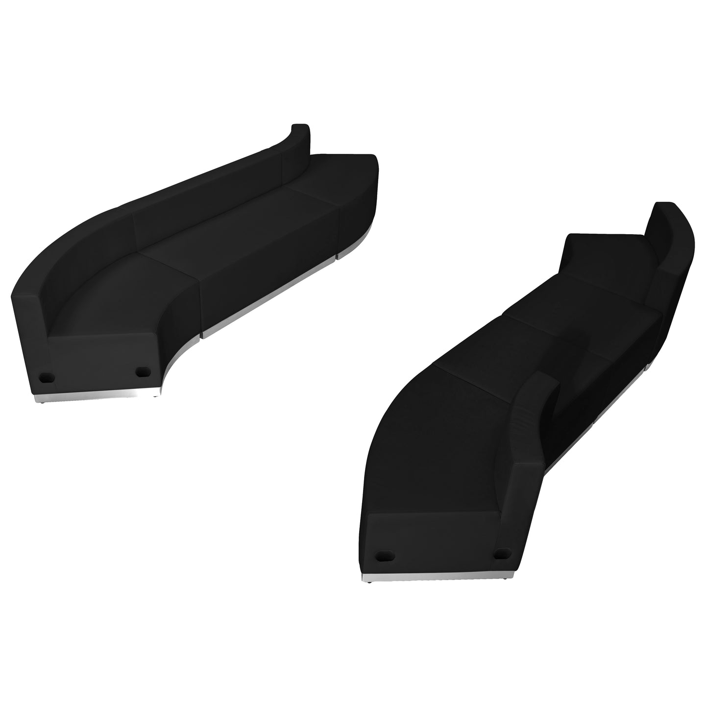 HERCULES Alon Series Black LeatherSoft Reception Configuration, 7 Pieces Black ZB-803-870-SET-BK-GG