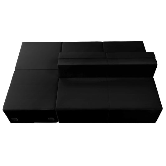 HERCULES Alon Series Black LeatherSoft Reception Configuration, 4 Pieces Black