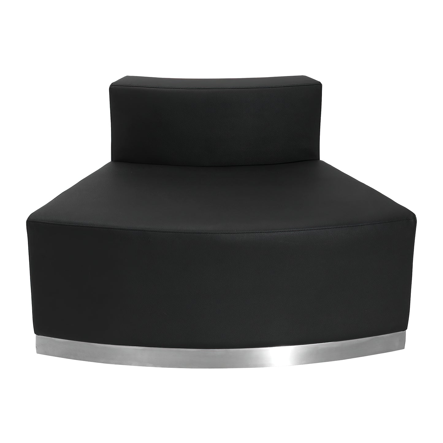 HERCULES Alon Series Black LeatherSoft Convex Chair with Brushed Stainless Steel Base Black