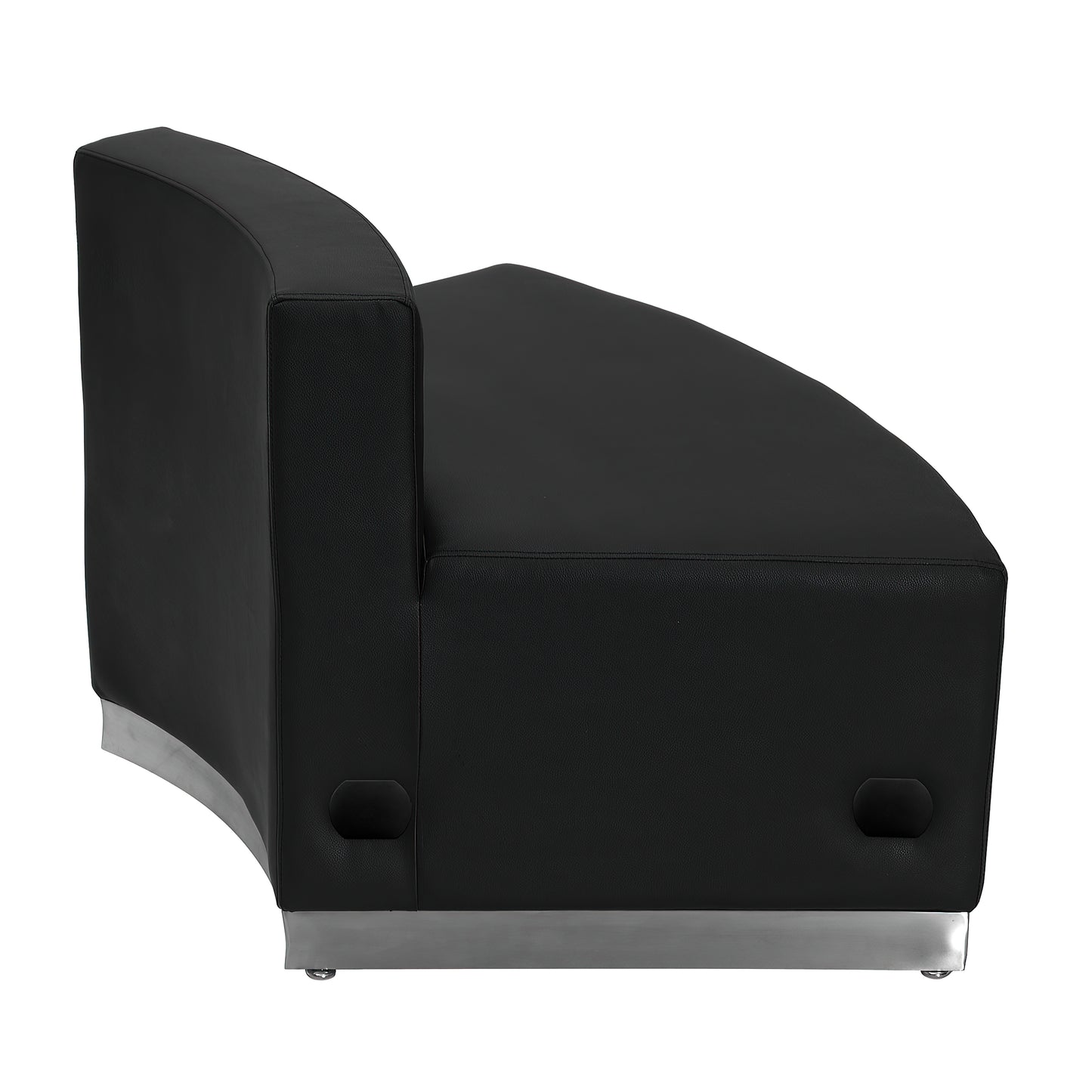 HERCULES Alon Series Black LeatherSoft Convex Chair with Brushed Stainless Steel Base Black