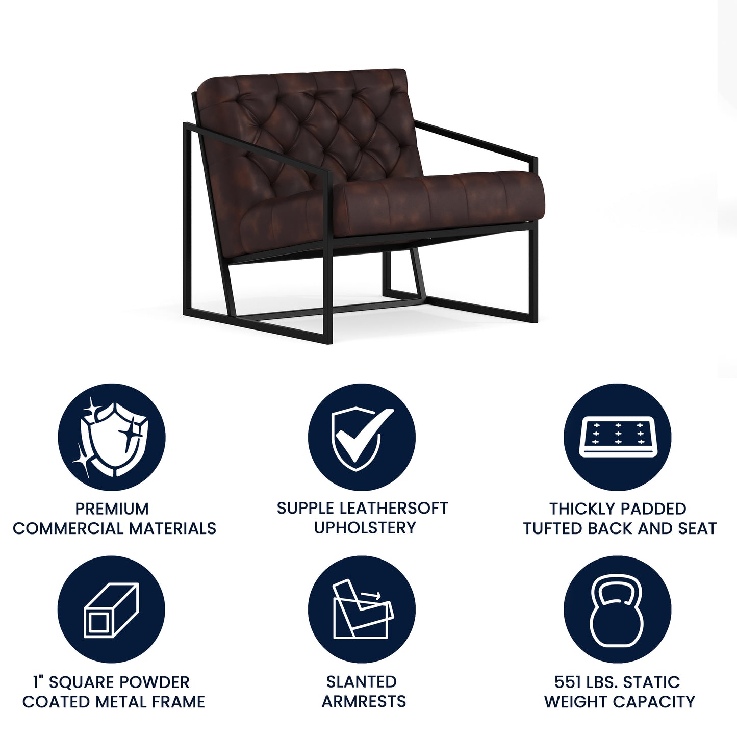 HERCULES Madison Series Bomber Jacket LeatherSoft Tufted Lounge Chair Bomber Jacket