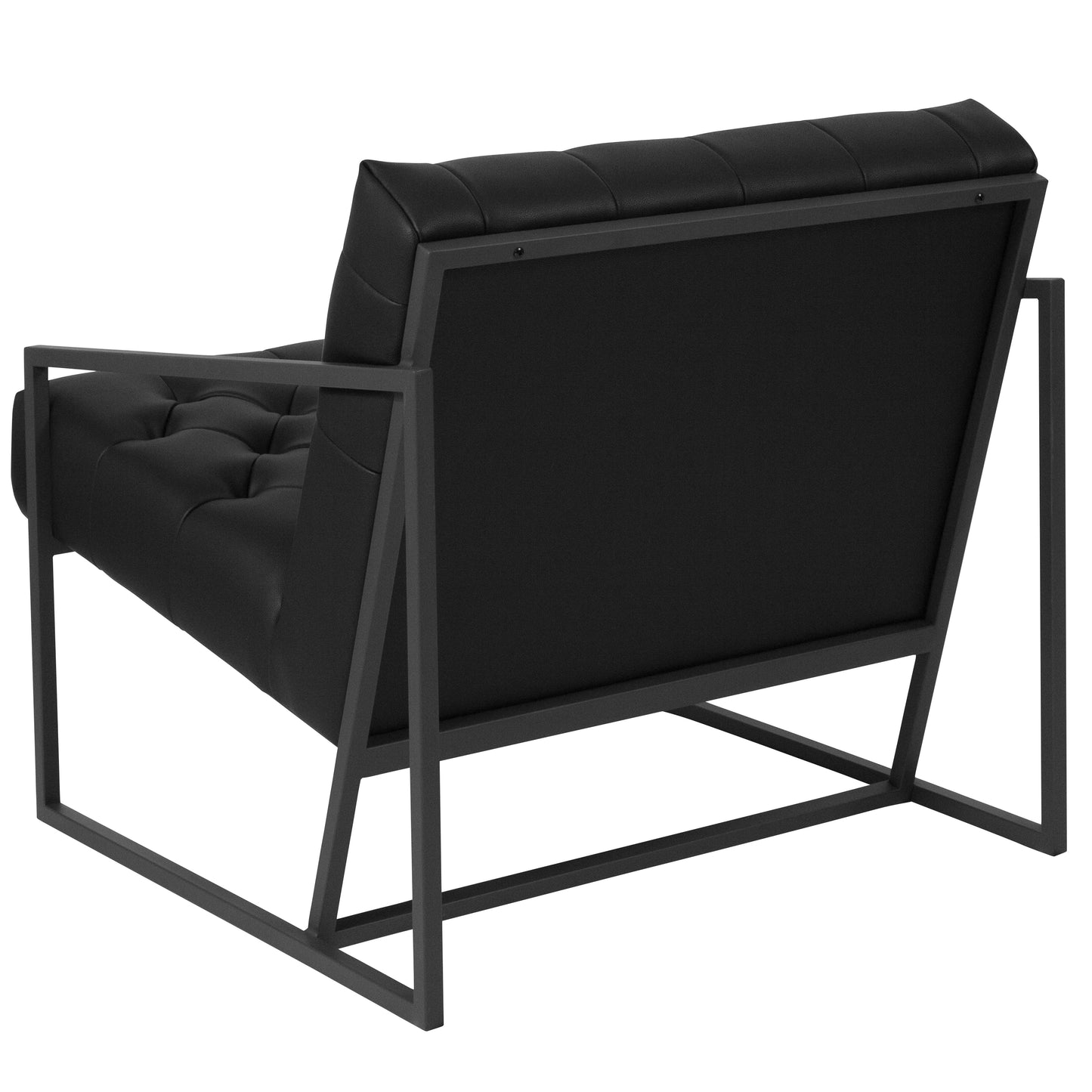 HERCULES Madison Series Black LeatherSoft Tufted Lounge Chair Black