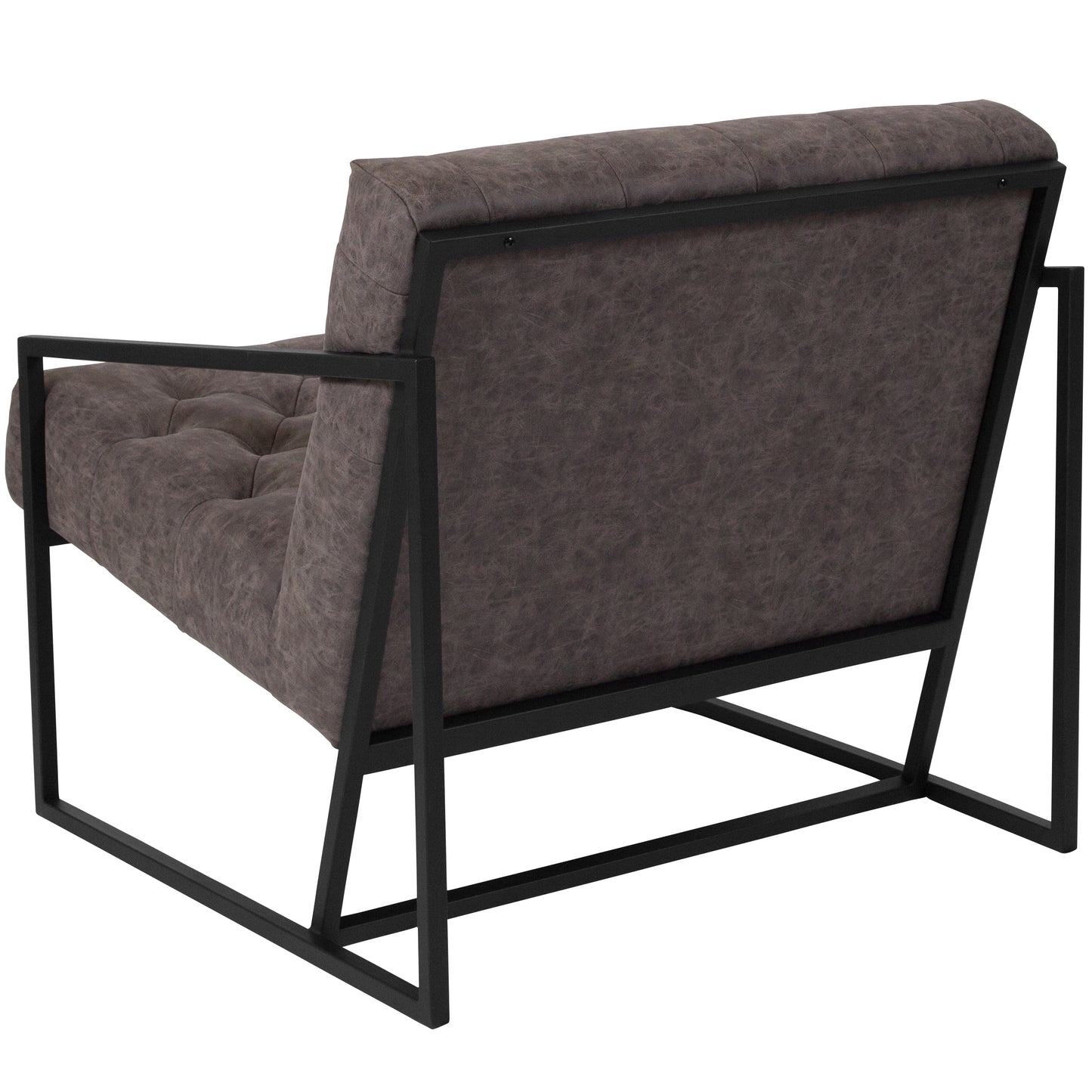 HERCULES Madison Series Retro Gray LeatherSoft Tufted Lounge Chair Retro Gray