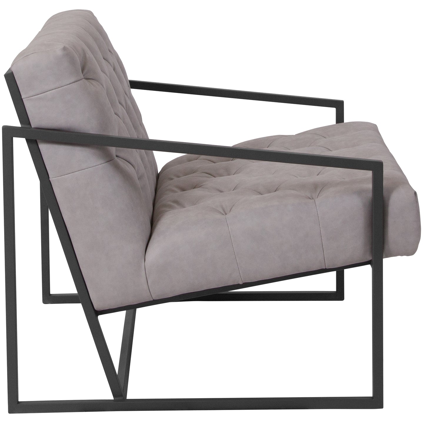 HERCULES Madison Series Retro Light Gray LeatherSoft Tufted Lounge Chair Retro Light Gray