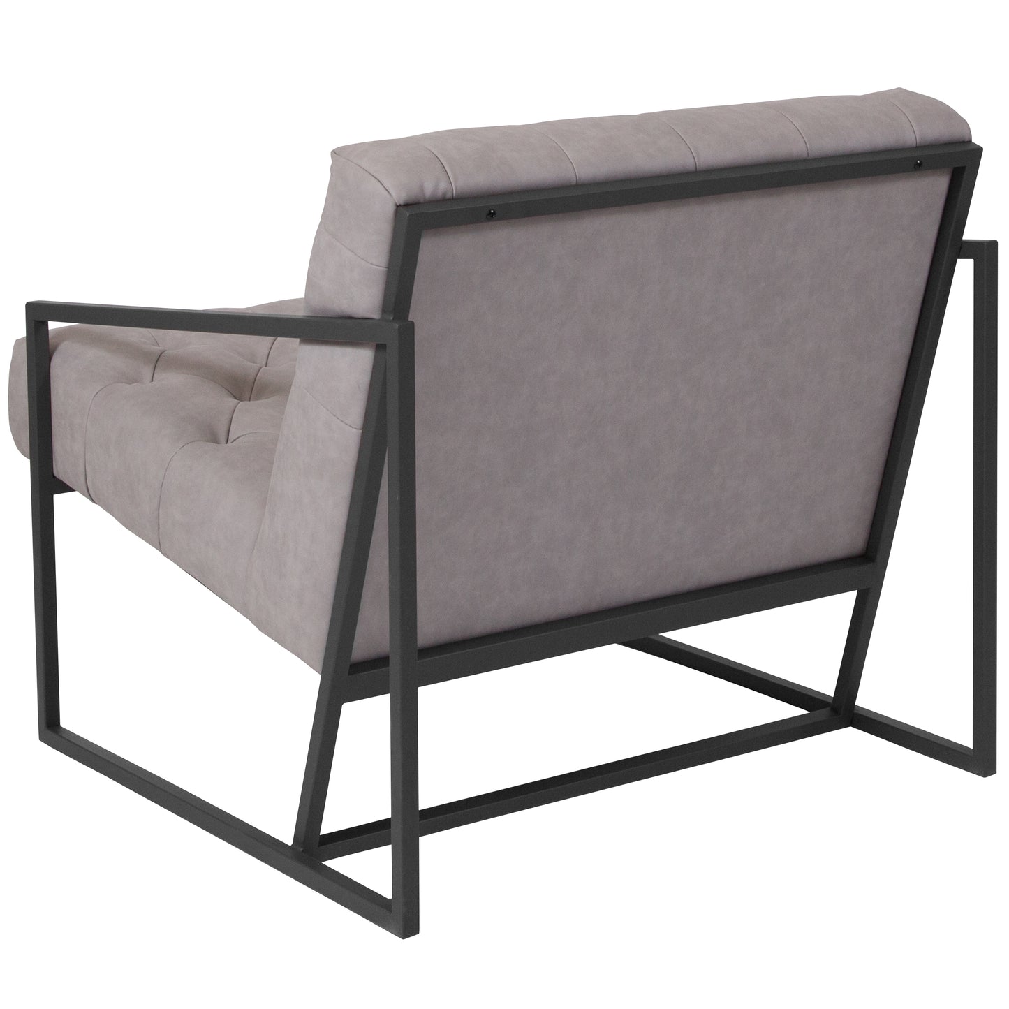 HERCULES Madison Series Retro Light Gray LeatherSoft Tufted Lounge Chair Retro Light Gray