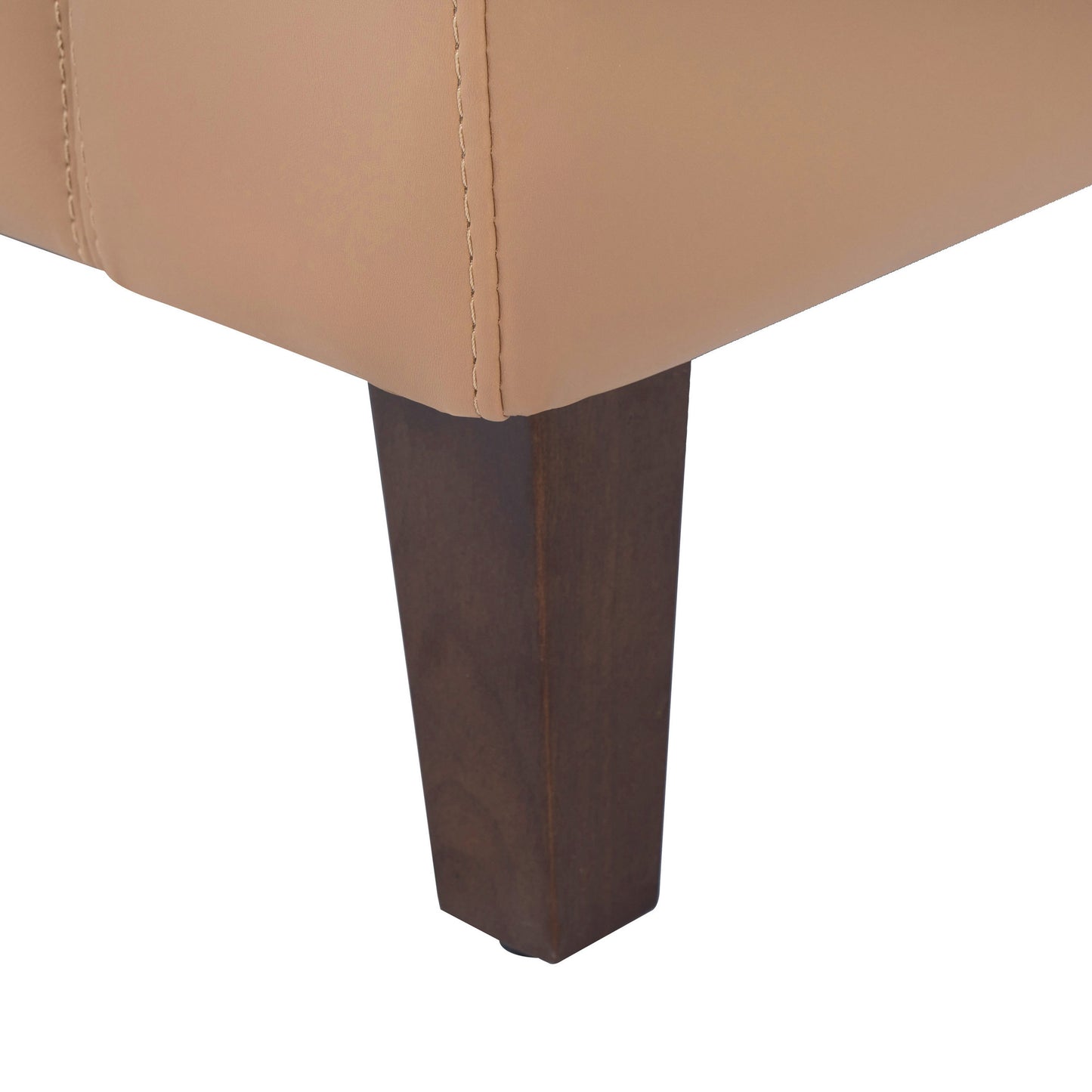 HERCULES Artemis Cognac LeatherSoft Reception Sofa with 4 AC Outlets/2 USB/2 USB-C Ports and Solid Wood Walnut Legs with Adjustable Floor Glides Cognac ZB-8921-3S-COGNAC-GG