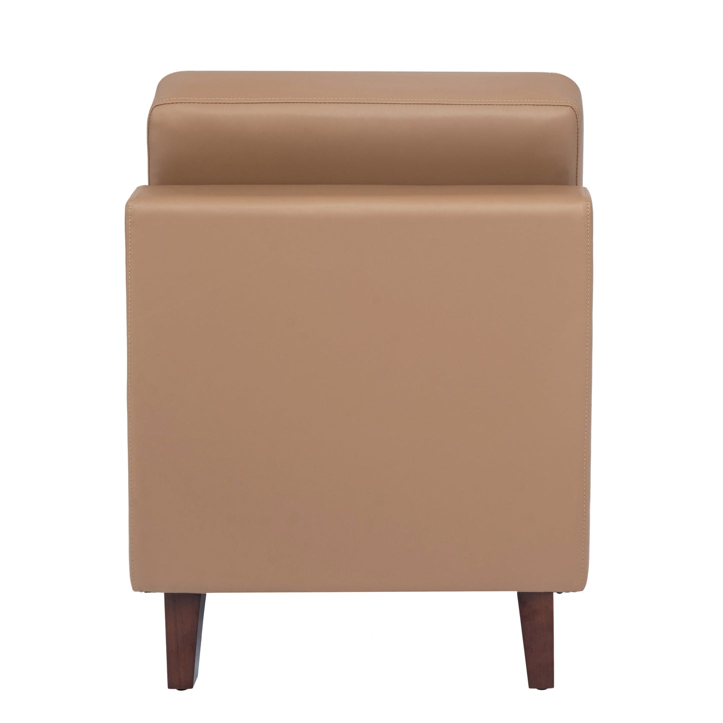 HERCULES Artemis Cognac LeatherSoft Middle Reception Chair with Wooden Walnut Legs with Adjustable Floor Glides Cognac