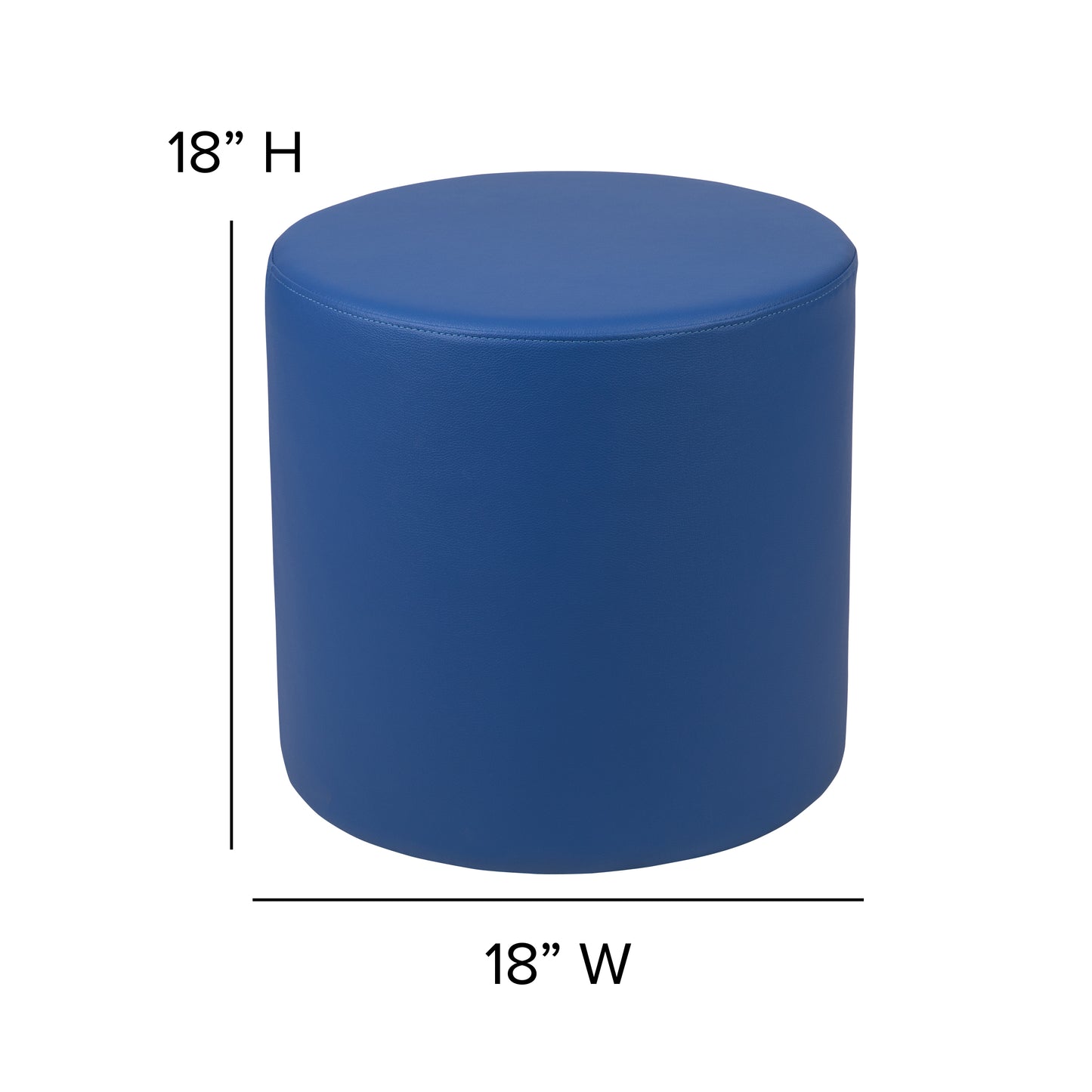 Nicholas Soft Seating Flexible Circle for Classrooms and Common Spaces - 18" Seat Height (Blue) Blue ZB-FT-045R-18-BLUE-GG