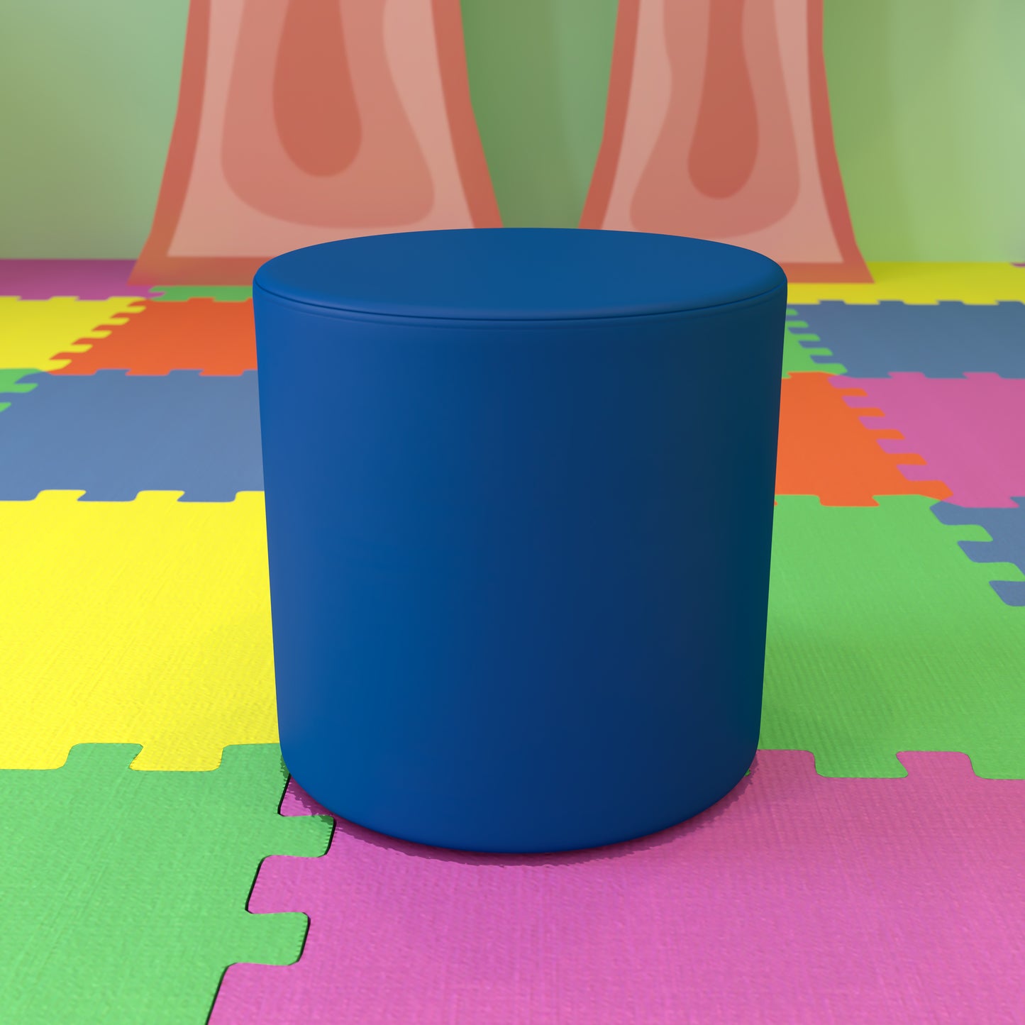 Nicholas Soft Seating Flexible Circle for Classrooms and Common Spaces - 18" Seat Height (Blue) Blue ZB-FT-045R-18-BLUE-GG