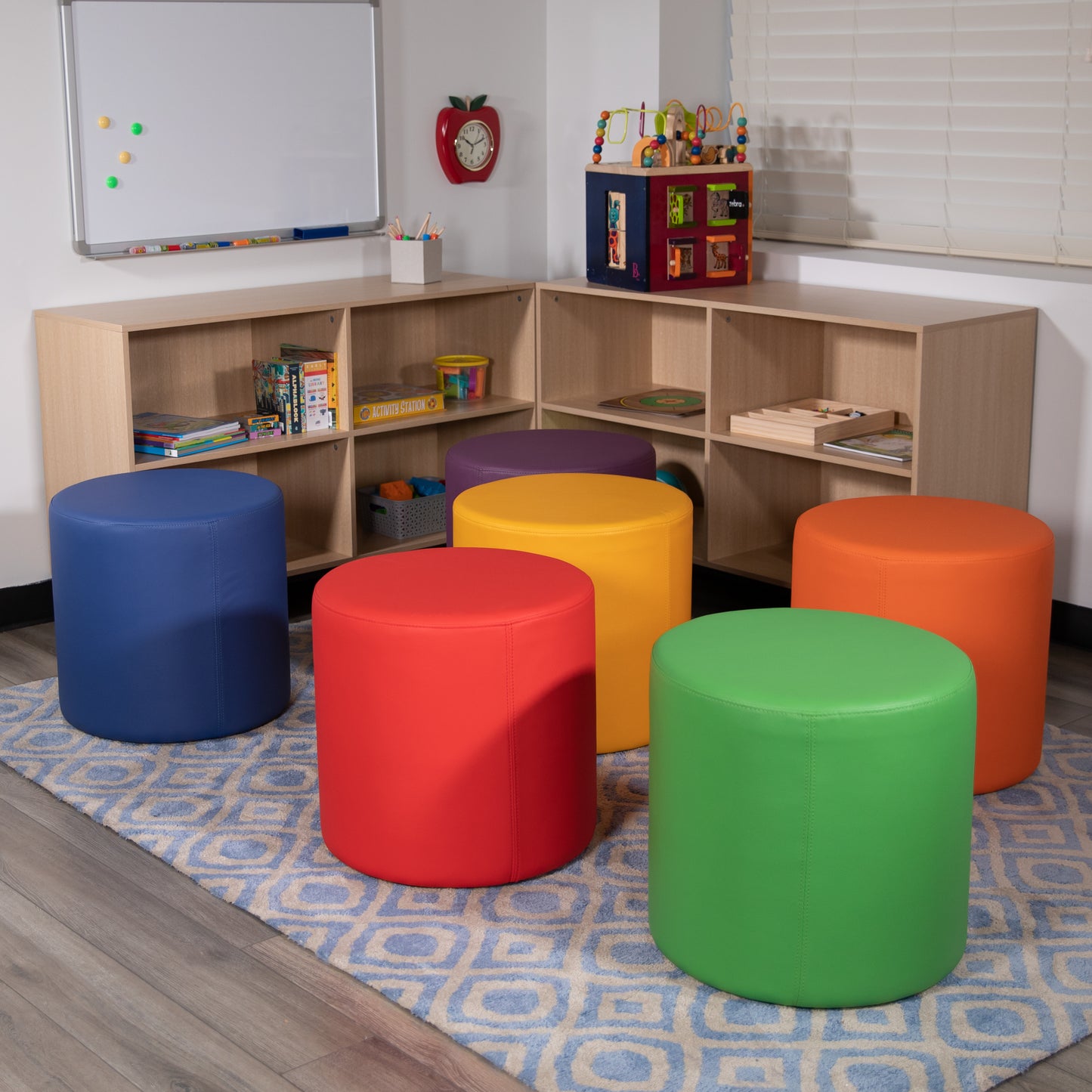 Nicholas Soft Seating Flexible Circle for Classrooms and Common Spaces - 18" Seat Height (Blue) Blue ZB-FT-045R-18-BLUE-GG