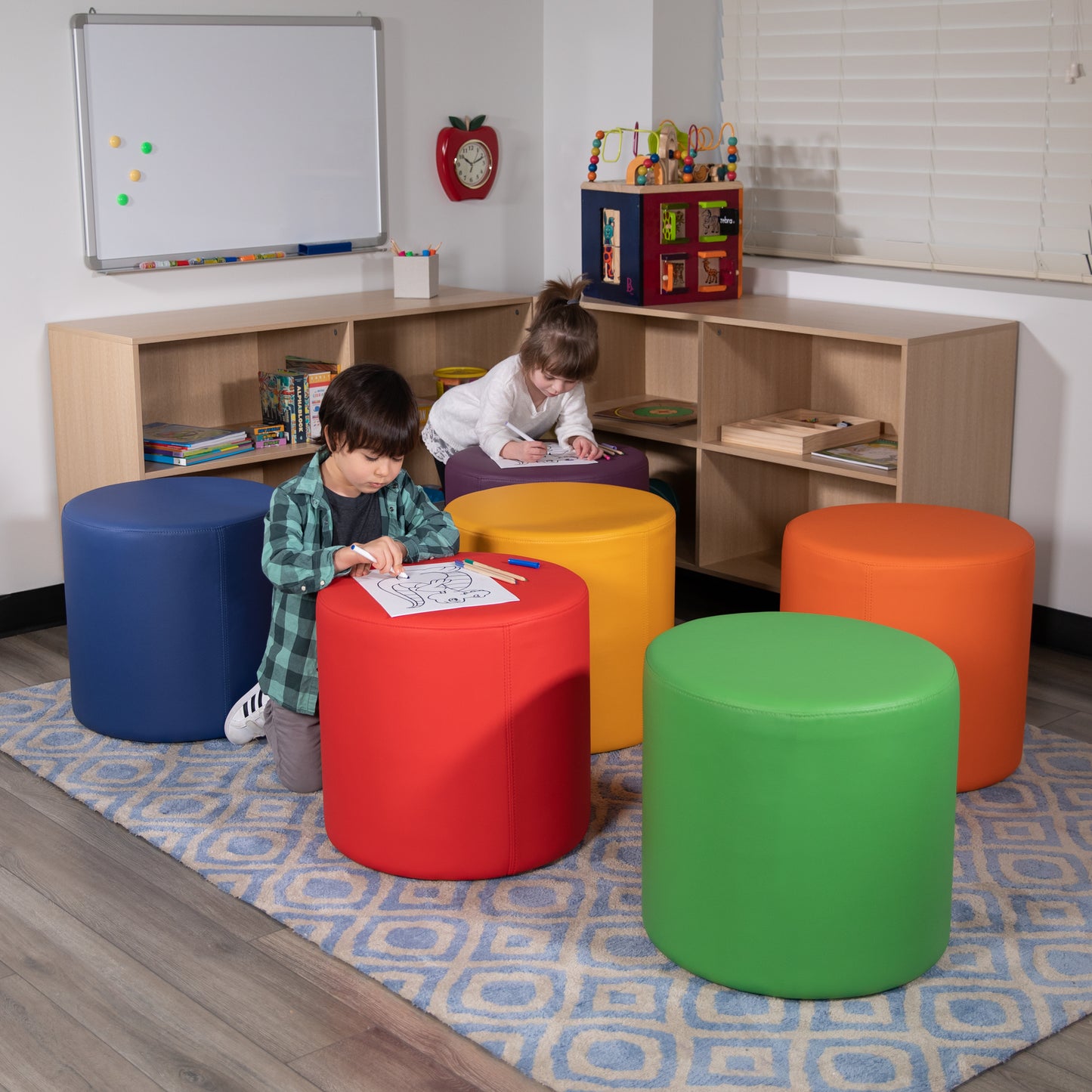Nicholas Soft Seating Flexible Circle for Classrooms and Common Spaces - 18" Seat Height (Blue) Blue ZB-FT-045R-18-BLUE-GG