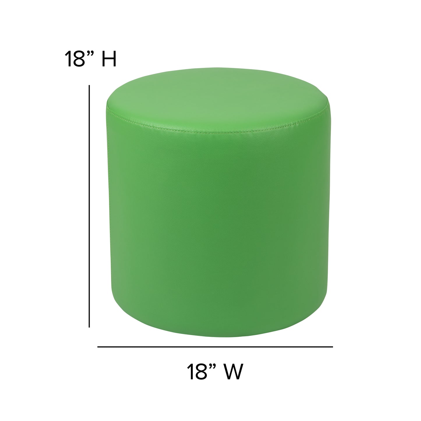 Nicholas Soft Seating Flexible Circle for Classrooms and Common Spaces - 18" Seat Height (Green) Green