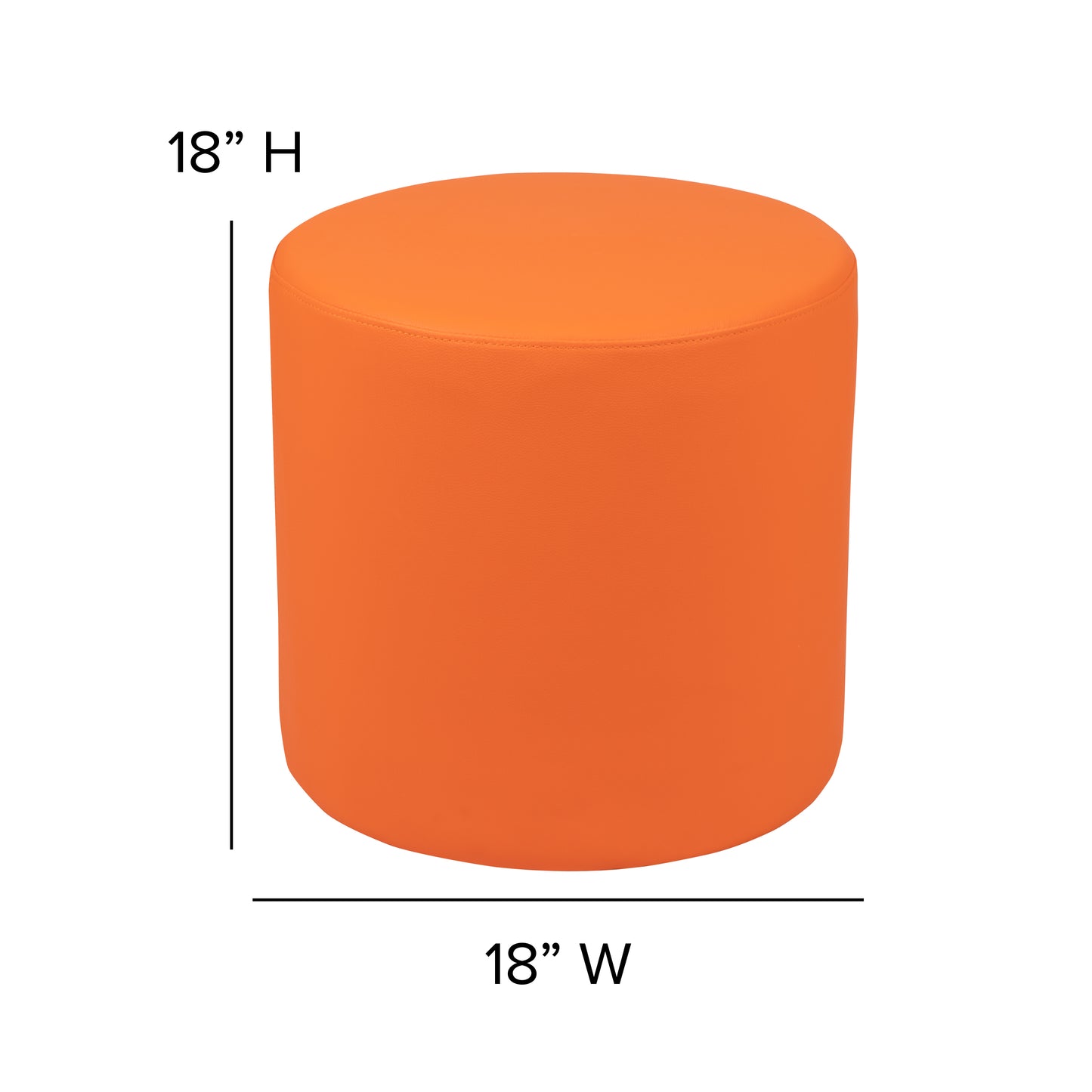 Nicholas Soft Seating Flexible Circle for Classrooms and Common Spaces - 18" Seat Height (Orange) Orange