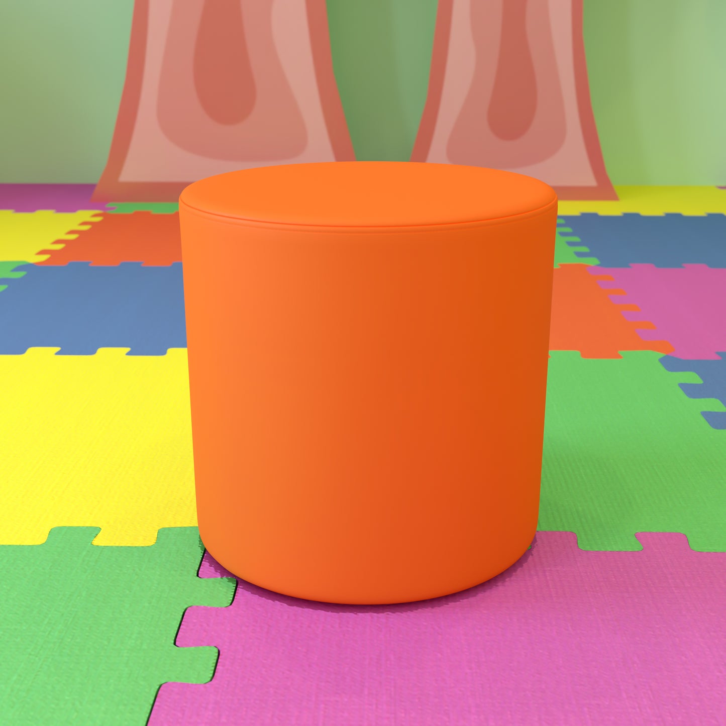 Nicholas Soft Seating Flexible Circle for Classrooms and Common Spaces - 18" Seat Height (Orange) Orange
