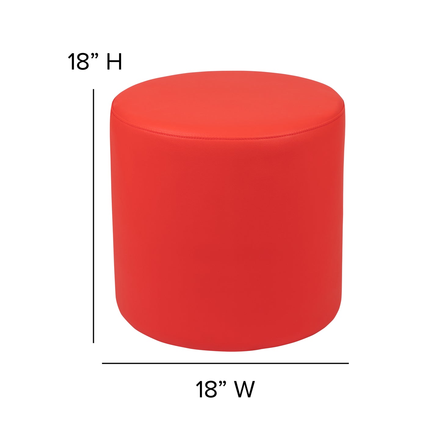 Nicholas Soft Seating Flexible Circle for Classrooms and Common Spaces - 18" Seat Height (Red) Red ZB-FT-045R-18-RED-GG