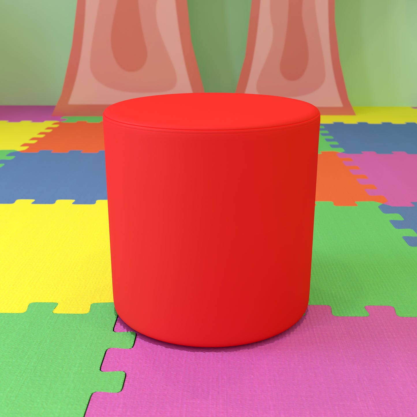 Nicholas Soft Seating Flexible Circle for Classrooms and Common Spaces - 18" Seat Height (Red) Red ZB-FT-045R-18-RED-GG