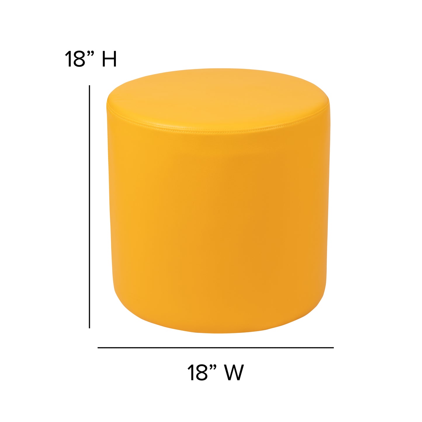 Nicholas Soft Seating Flexible Circle for Classrooms and Common Spaces - 18" Seat Height (Yellow) Yellow