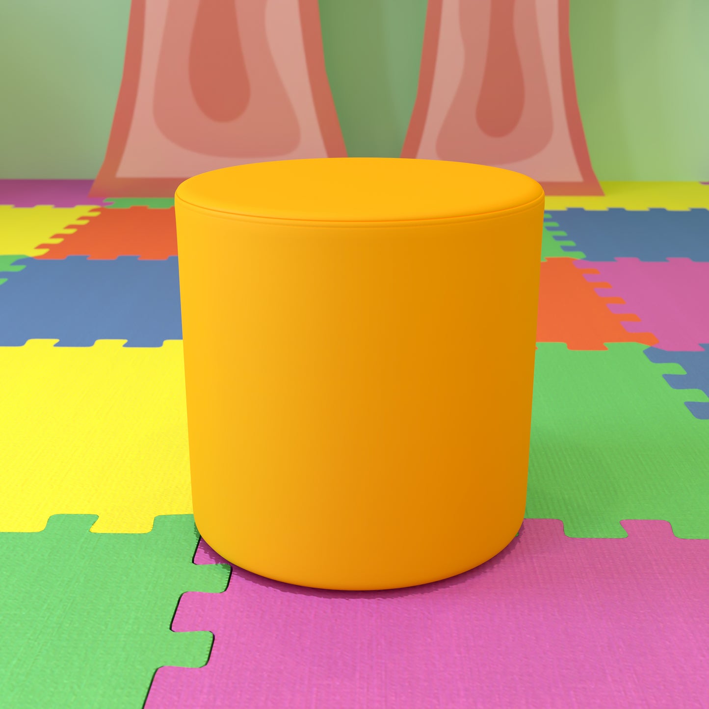Nicholas Soft Seating Flexible Circle for Classrooms and Common Spaces - 18" Seat Height (Yellow) Yellow