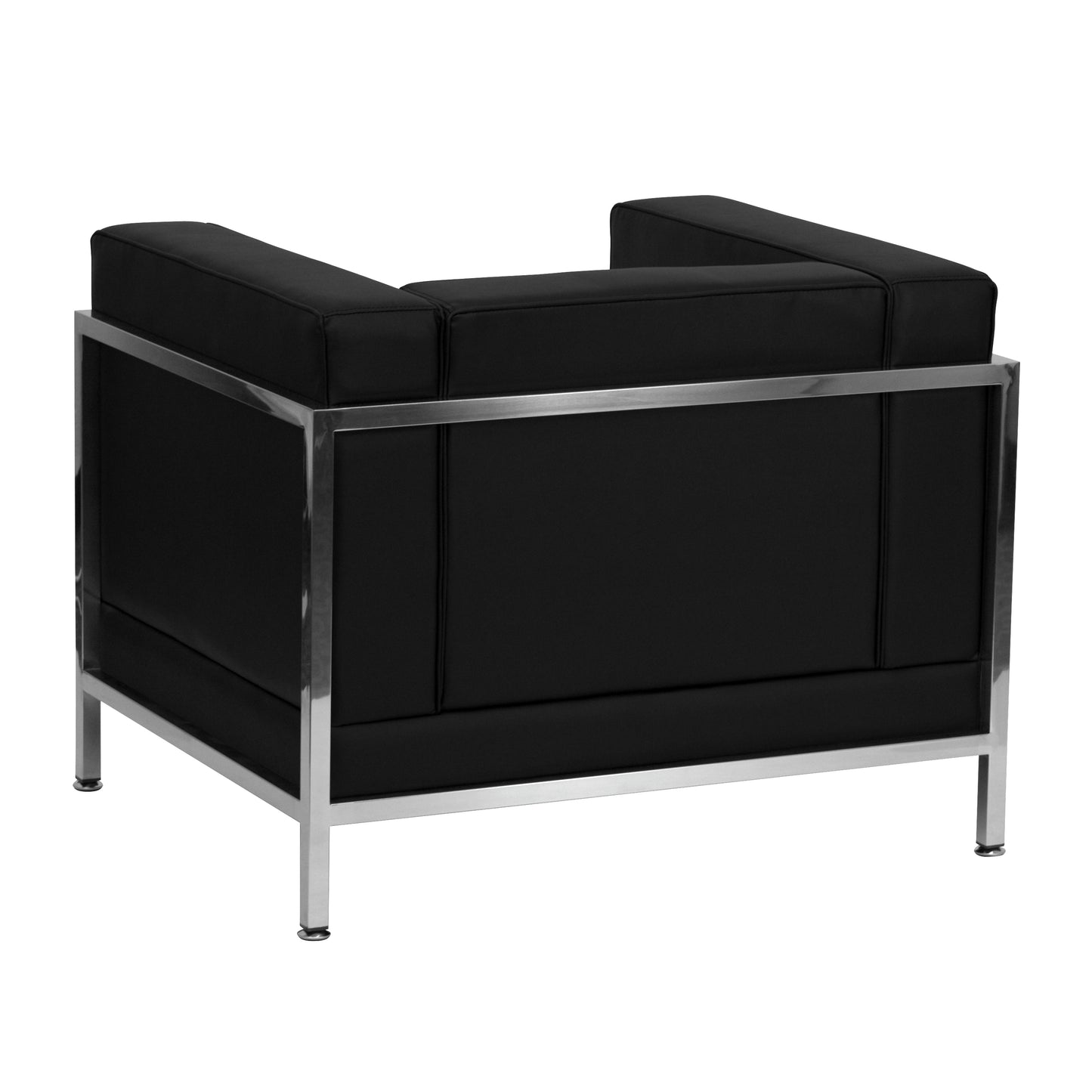 HERCULES Imagination Series Contemporary Black LeatherSoft Chair with Encasing Frame Black