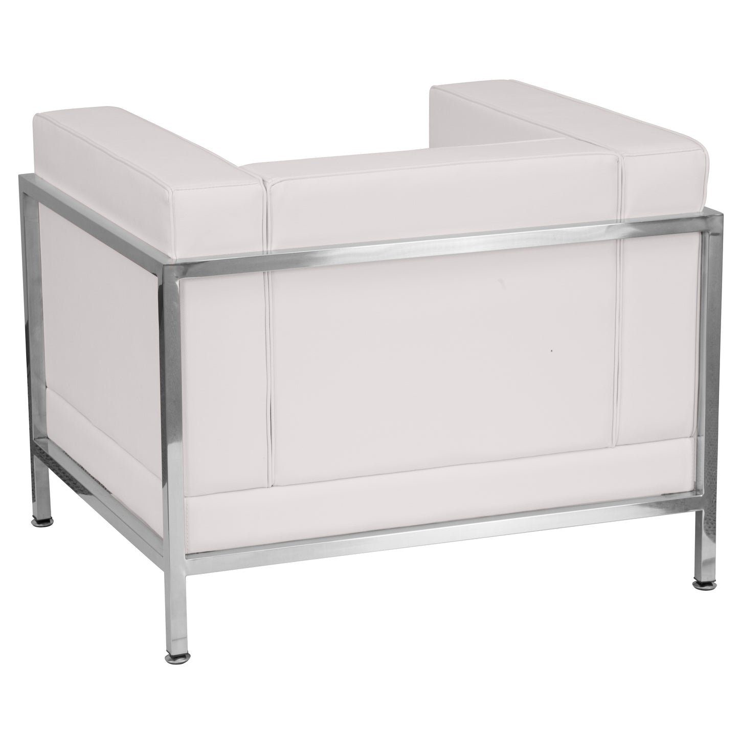 HERCULES Imagination Series Contemporary Melrose White LeatherSoft Chair with Encasing Frame Melrose White