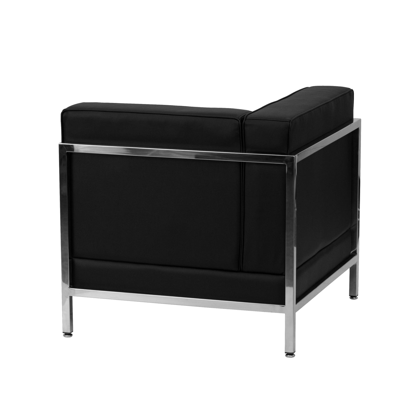 HERCULES Imagination Series Contemporary Black LeatherSoft Left Corner Chair with Encasing Frame Black ZB-IMAG-LEFT-CORNER-GG