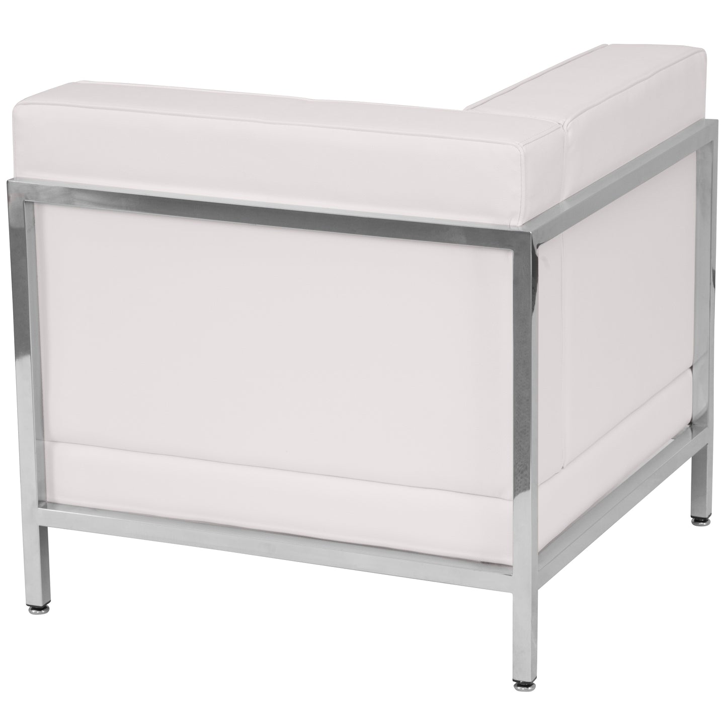 HERCULES Imagination Series Contemporary Melrose White LeatherSoft Left Corner Chair with Encasing Frame Melrose White ZB-IMAG-LEFT-CORNER-WH-GG