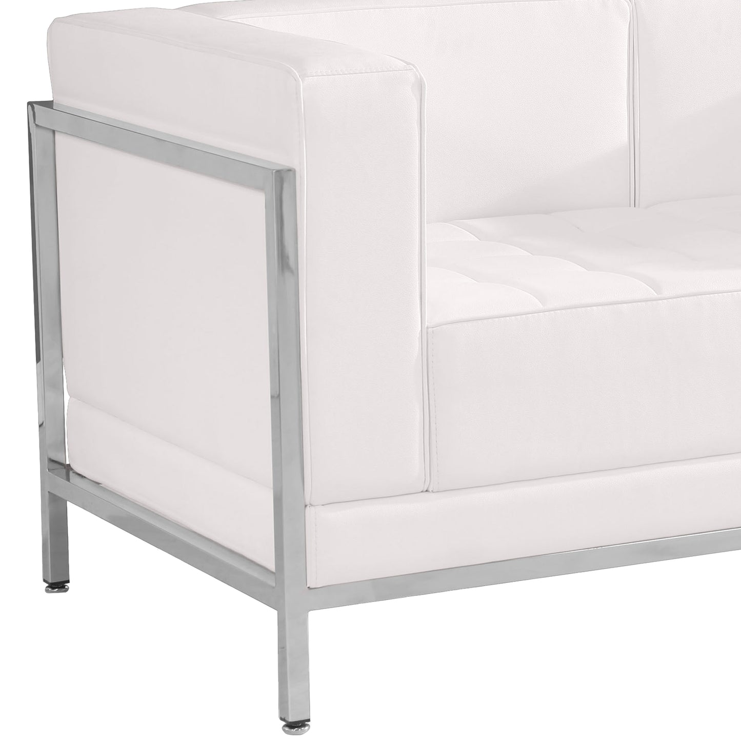 HERCULES Imagination Series Contemporary Melrose White LeatherSoft Loveseat with Encasing Frame Melrose White ZB-IMAG-LS-WH-GG
