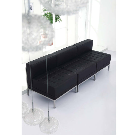 HERCULES Imagination Series Contemporary Black LeatherSoft Middle Chair Black