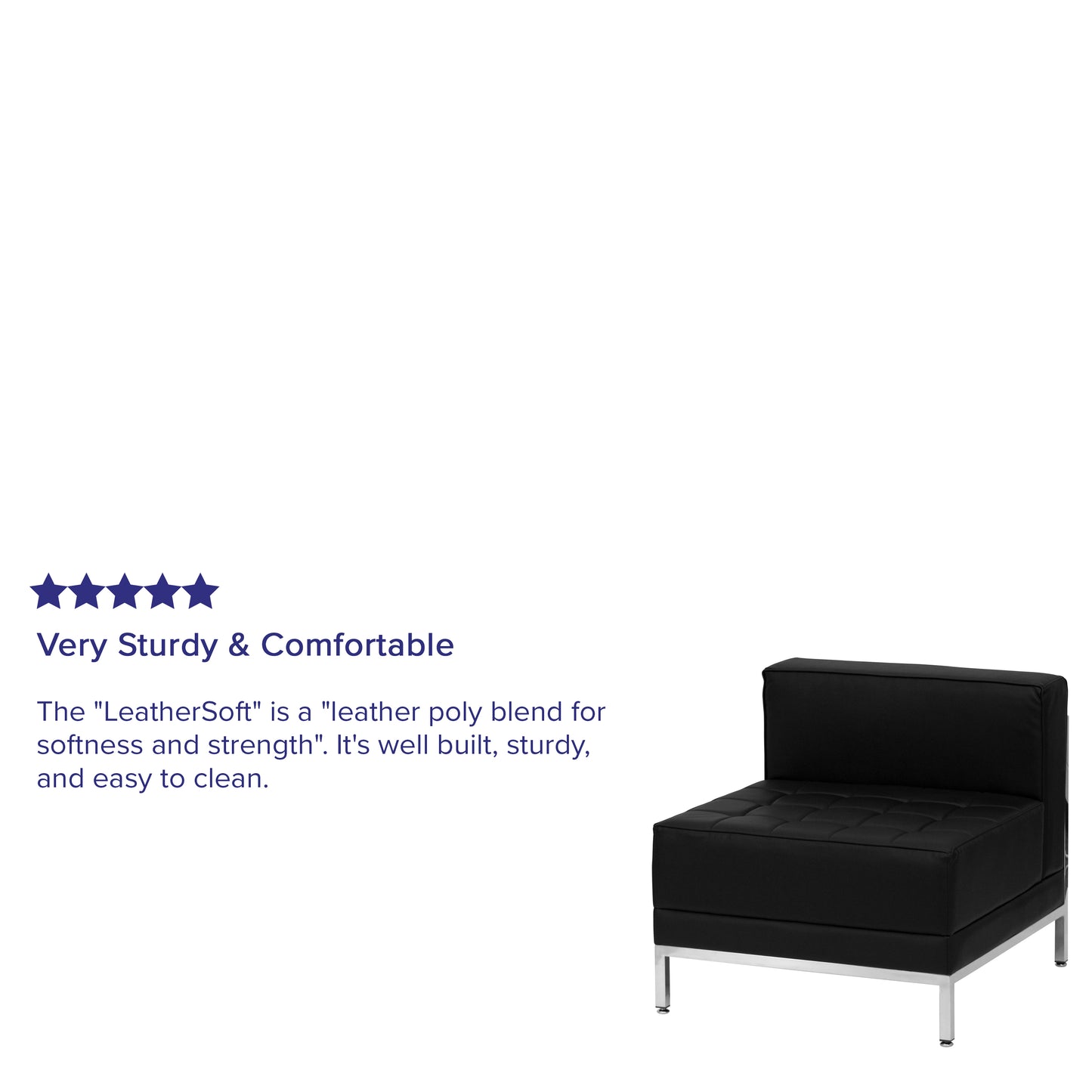 HERCULES Imagination Series Contemporary Black LeatherSoft Middle Chair Black