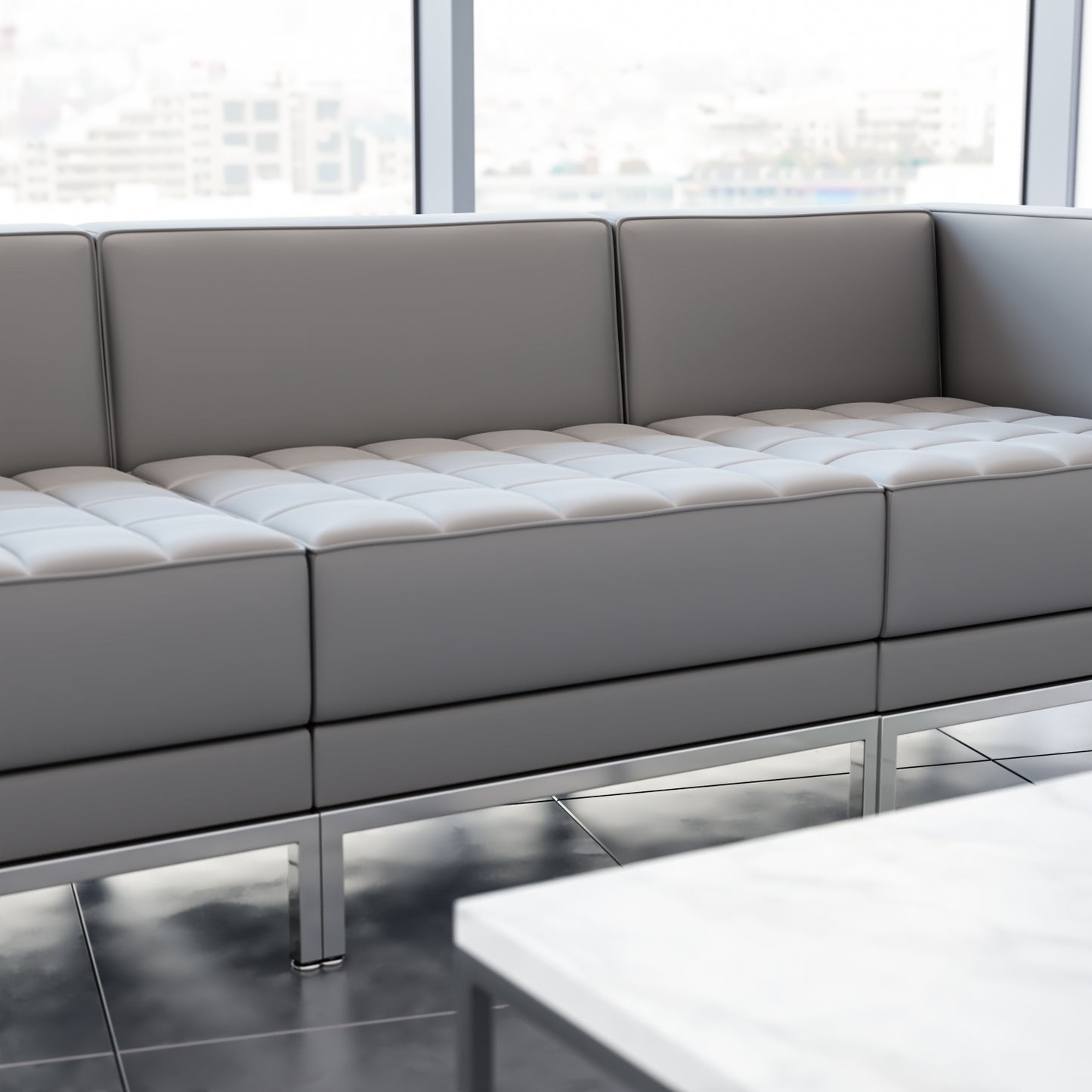 Hercules Imagination Series Contemporary Gray Leathersoft Middle Chair Gray ZB-IMAG-MIDDLE-GY-GG