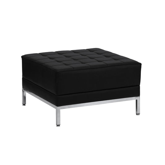 HERCULES Imagination Series Black LeatherSoft Ottoman Black