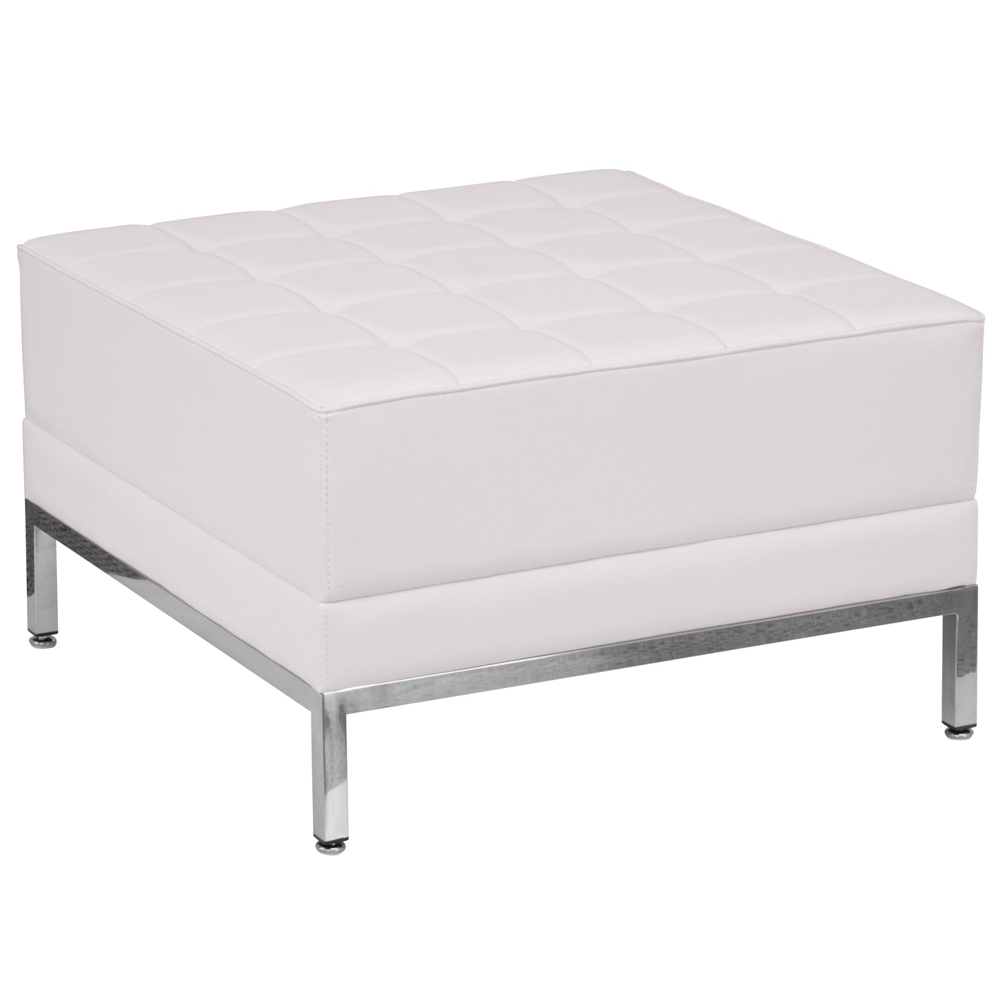 HERCULES Imagination Series Melrose White LeatherSoft Ottoman Melrose White ZB-IMAG-OTTOMAN-WH-GG