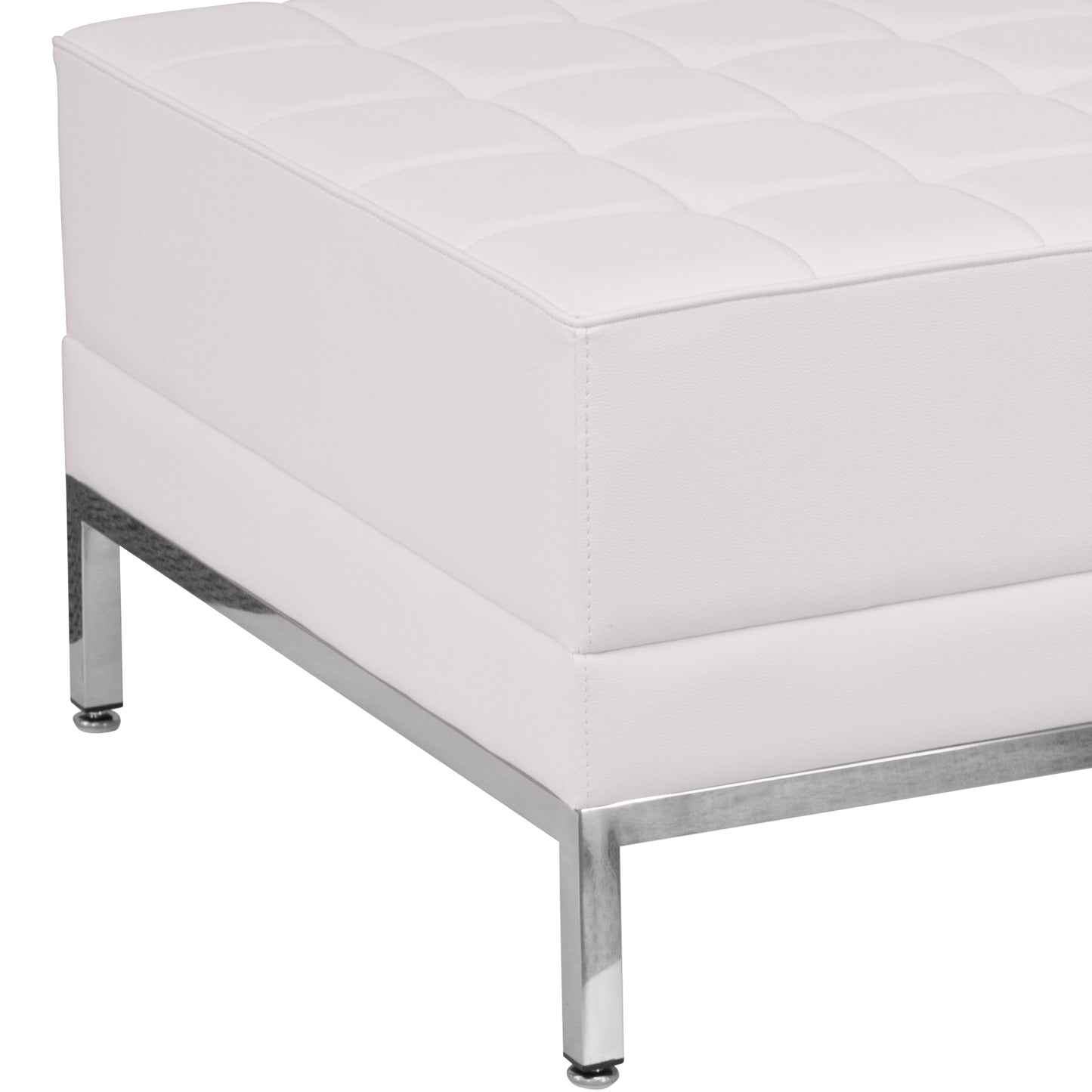 HERCULES Imagination Series Melrose White LeatherSoft Ottoman Melrose White ZB-IMAG-OTTOMAN-WH-GG
