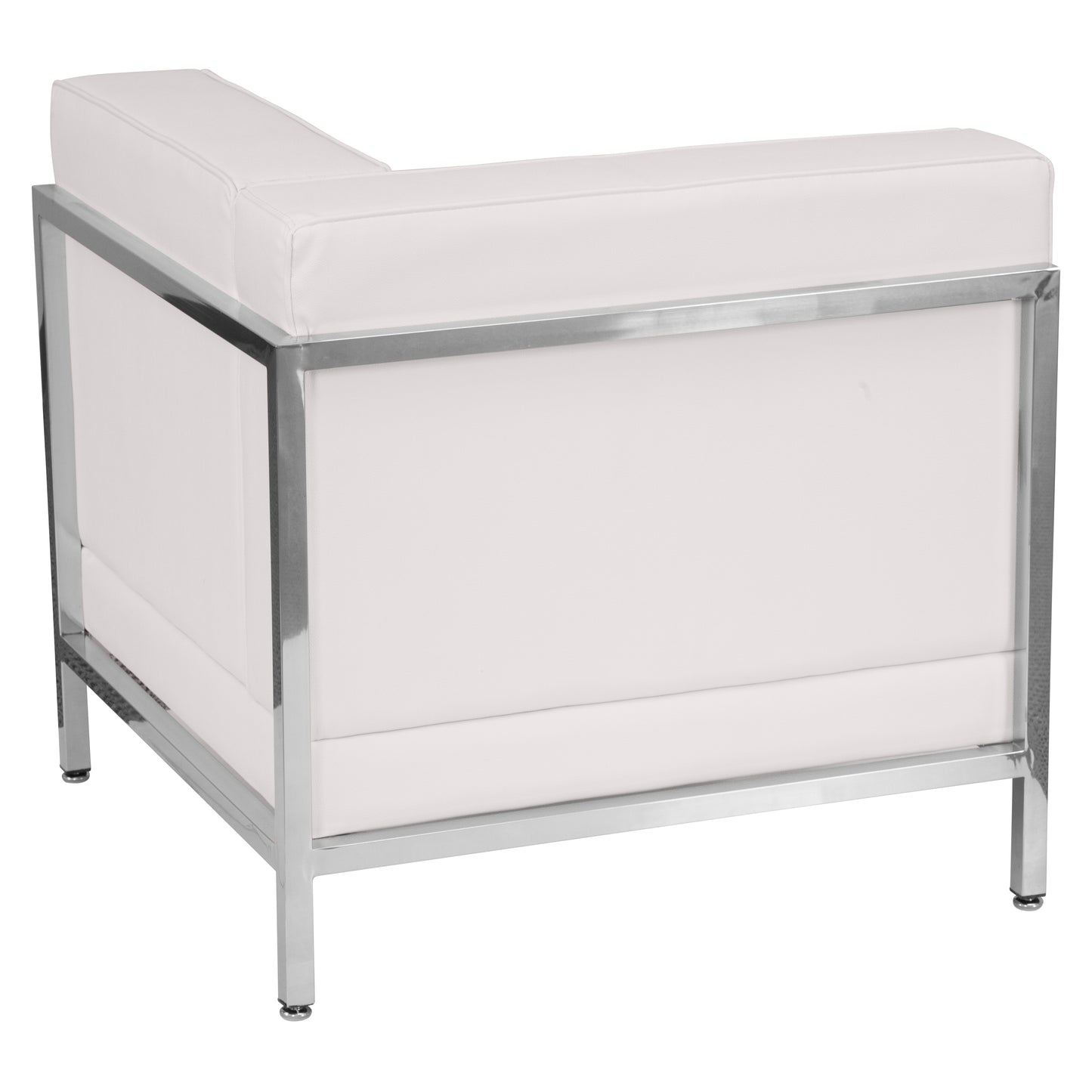 HERCULES Imagination Series Contemporary Melrose White LeatherSoft Right Corner Chair with Encasing Frame Melrose White
