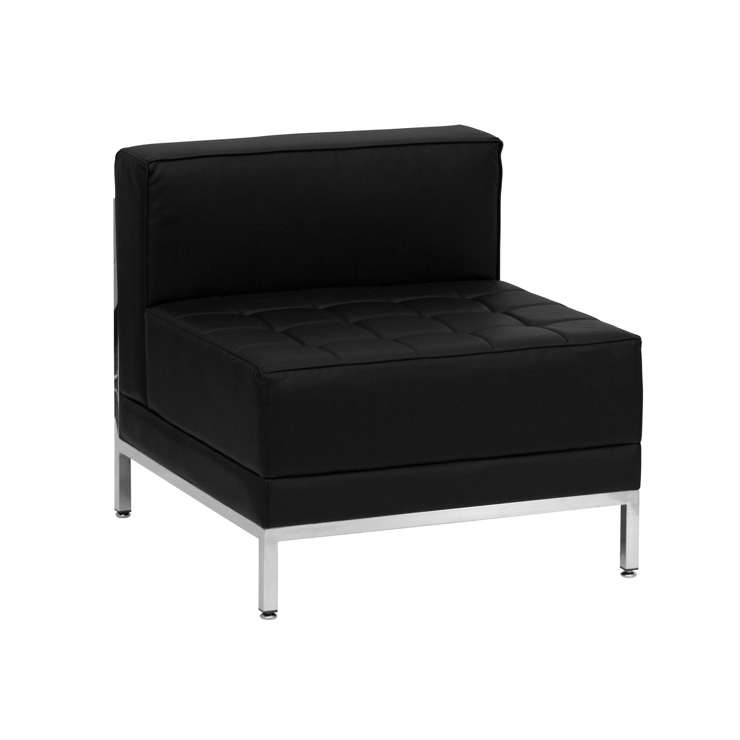 HERCULES Imagination Series Black LeatherSoft Sectional Configuration with Ganging Clips, 9 Pieces Black
