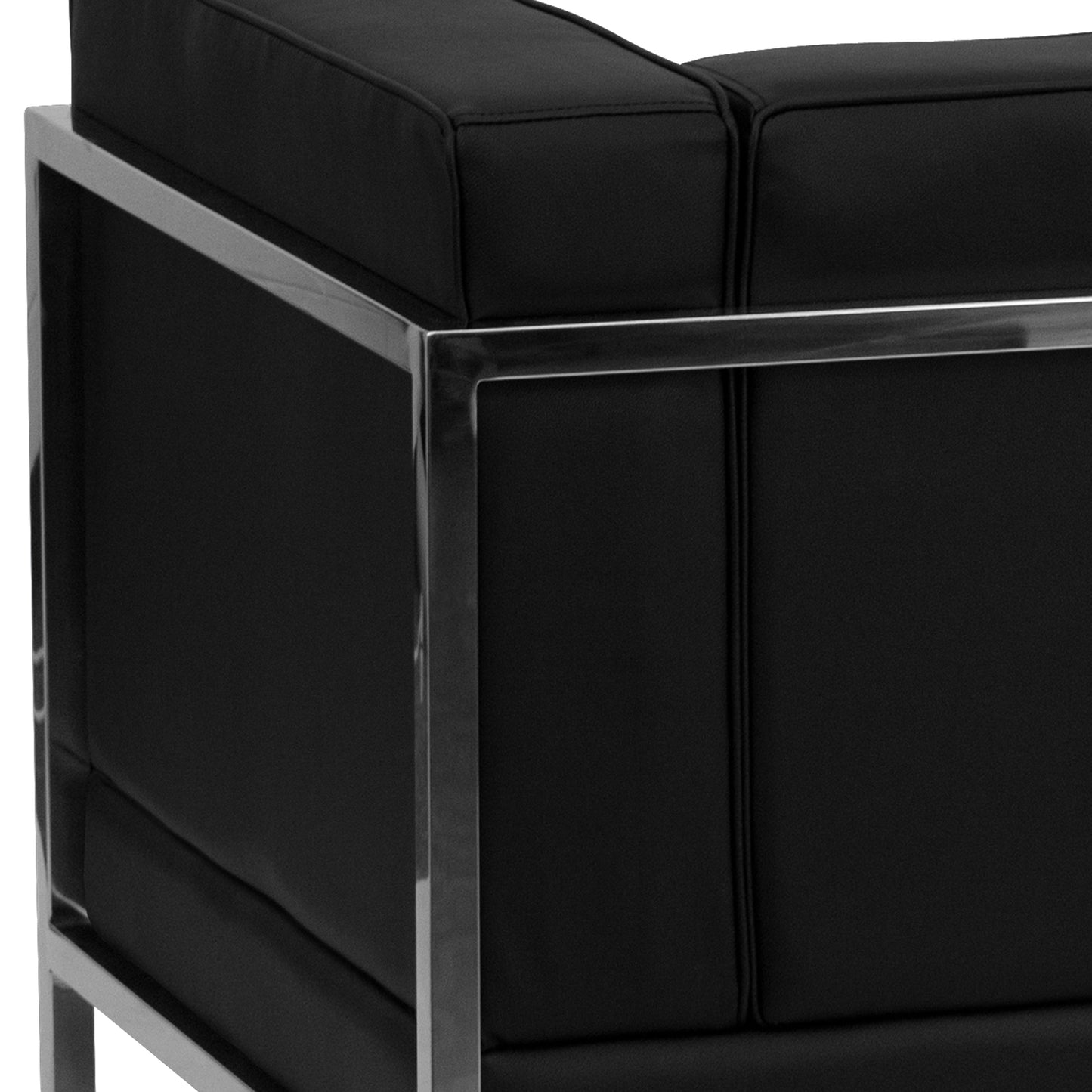 HERCULES Imagination Series Black LeatherSoft Sectional Configuration with Ganging Clips, 9 Pieces Black