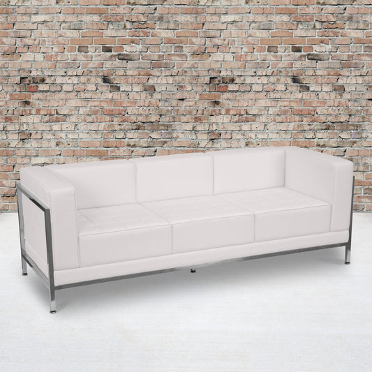 HERCULES Imagination Series Contemporary Melrose White LeatherSoft Sofa with Encasing Frame Melrose White ZB-IMAG-SOFA-WH-GG