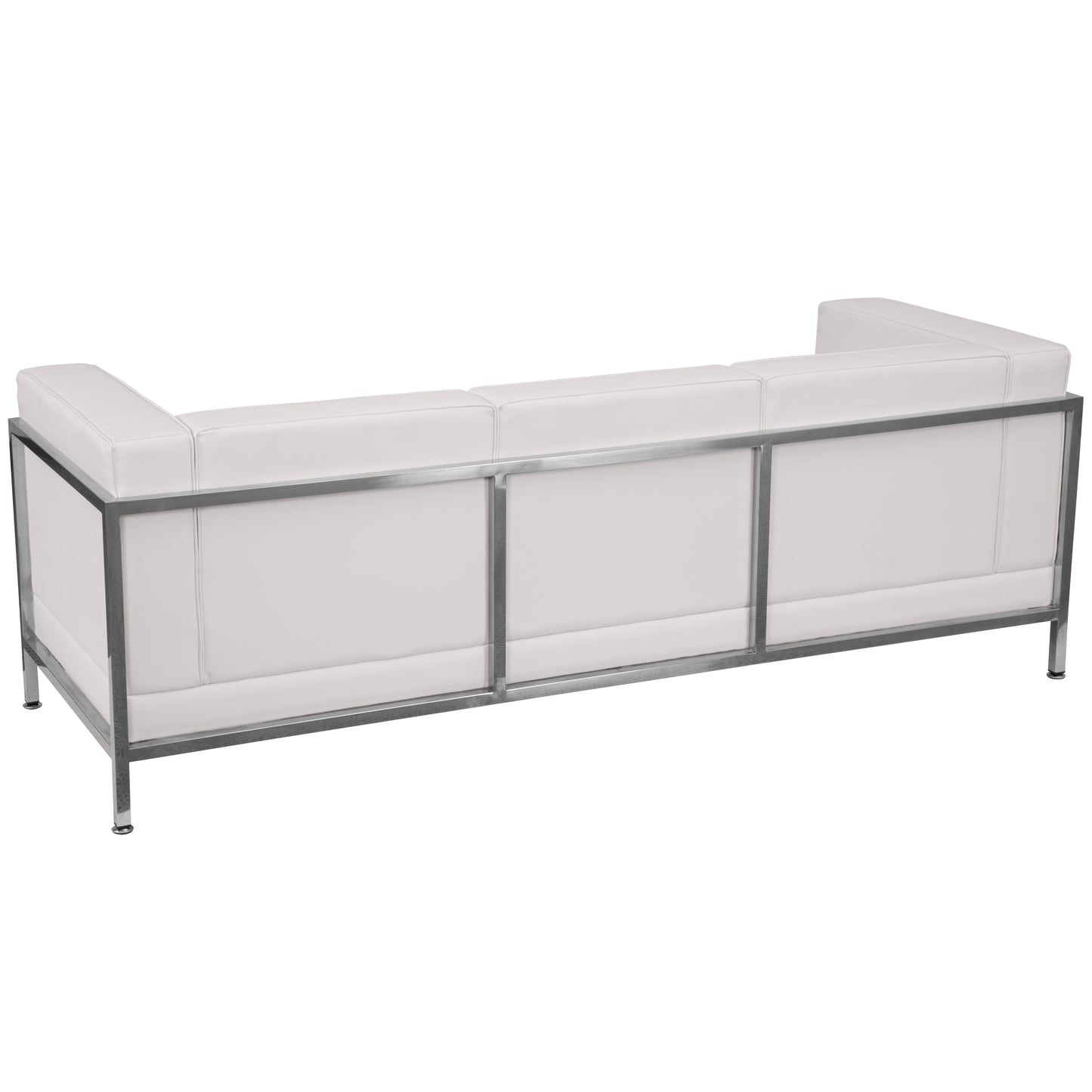 HERCULES Imagination Series Contemporary Melrose White LeatherSoft Sofa with Encasing Frame Melrose White