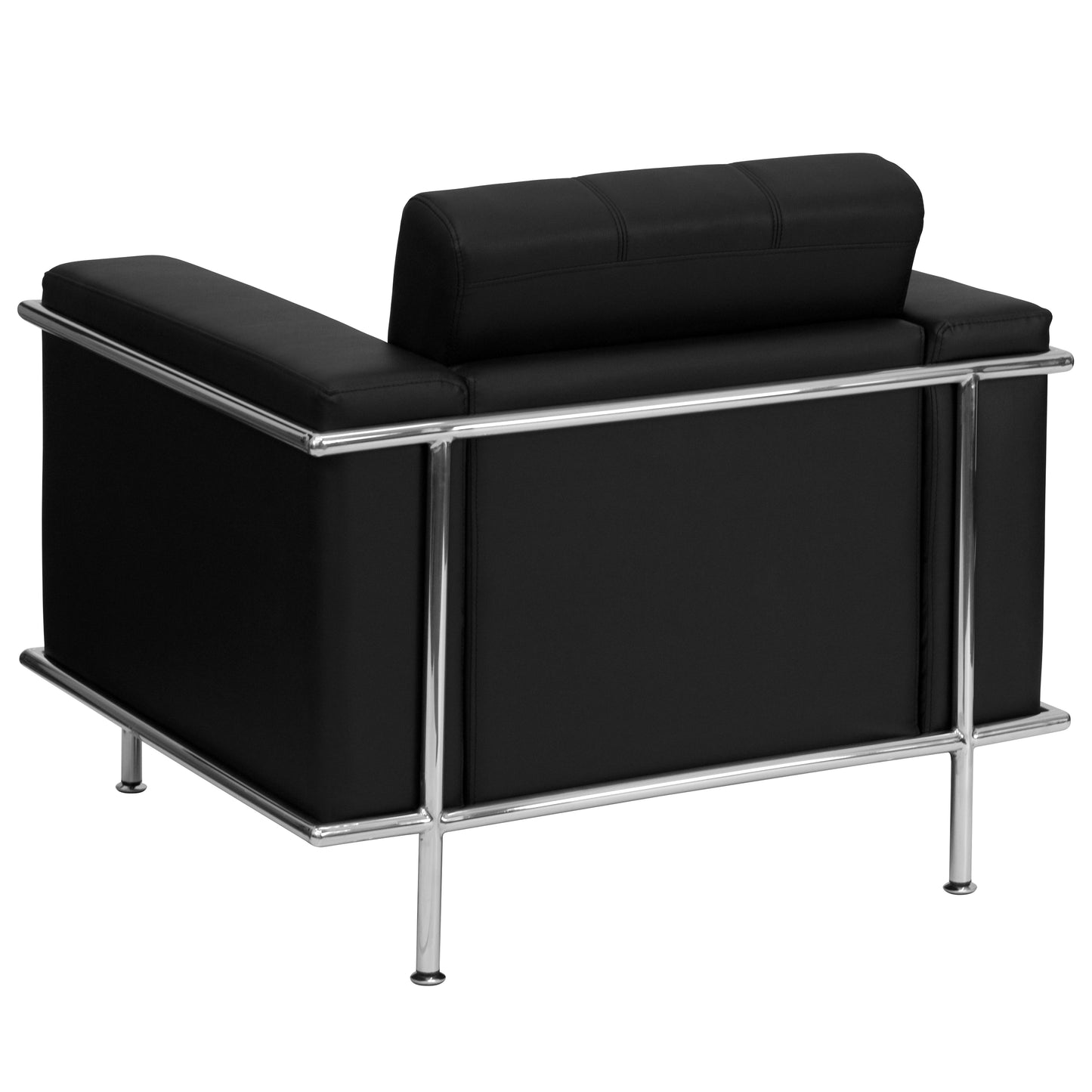 HERCULES Lesley Series Contemporary Black LeatherSoft Chair with Encasing Frame Black
