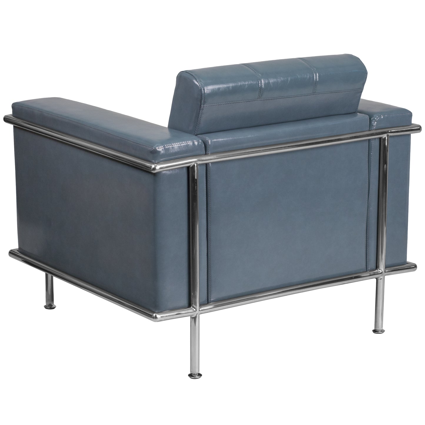 HERCULES Lesley Series Contemporary Gray LeatherSoft Chair with Encasing Frame Gray