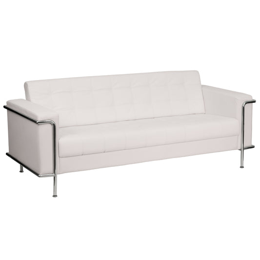 HERCULES Lesley Series Contemporary Melrose White LeatherSoft Sofa with Encasing Frame Melrose White ZB-LESLEY-8090-SOFA-WH-GG