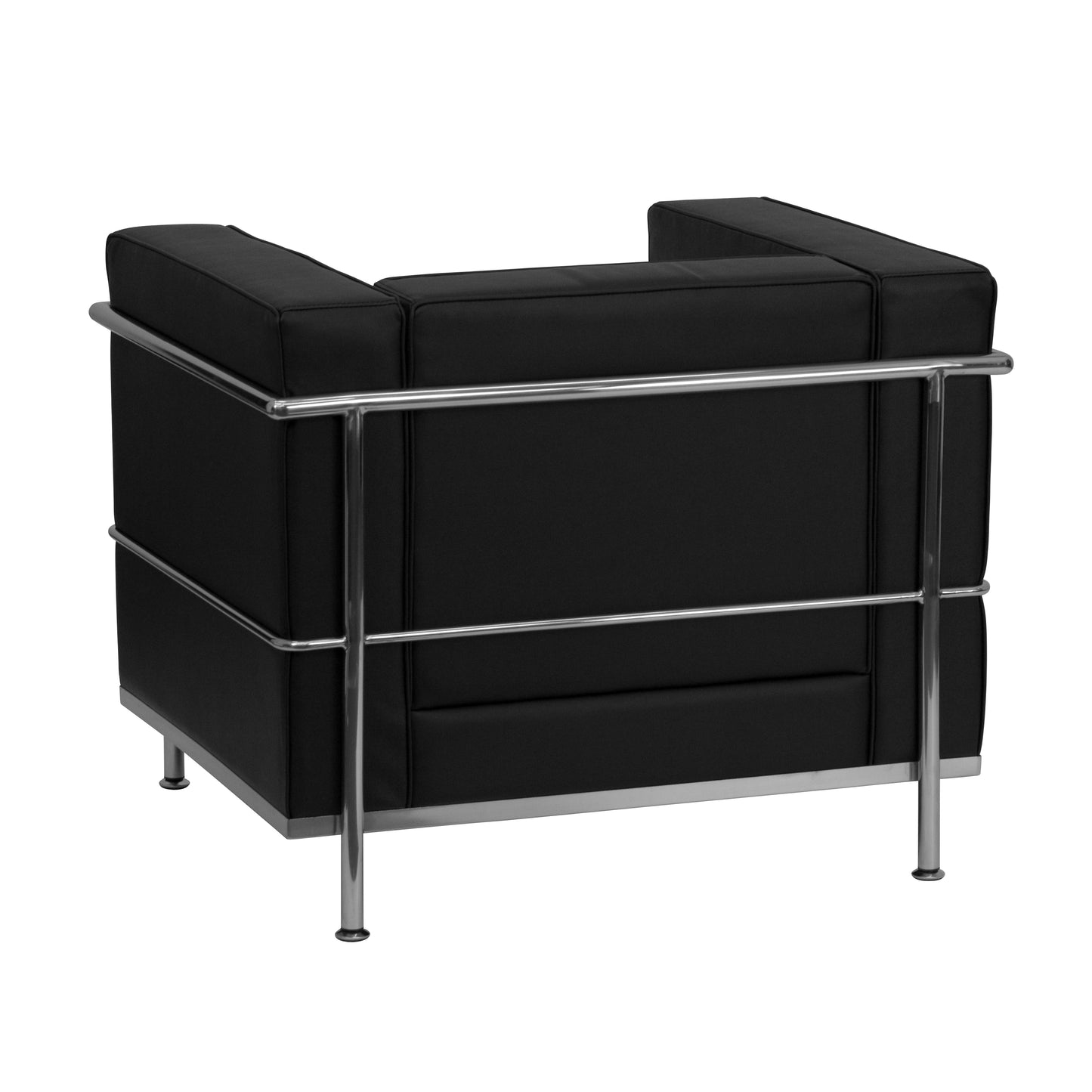 HERCULES Regal Series Contemporary Black LeatherSoft Chair with Encasing Frame Black