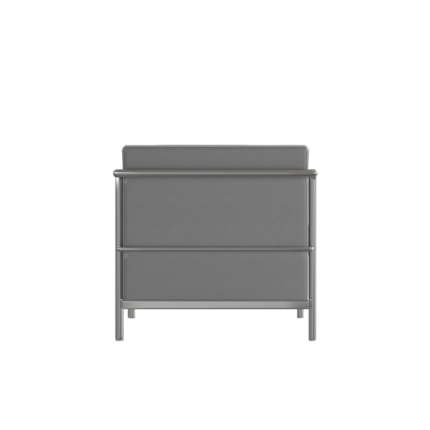 Hercules Regal Series Contemporary Gray LeatherSoft Chair with Encasing Frame Gray