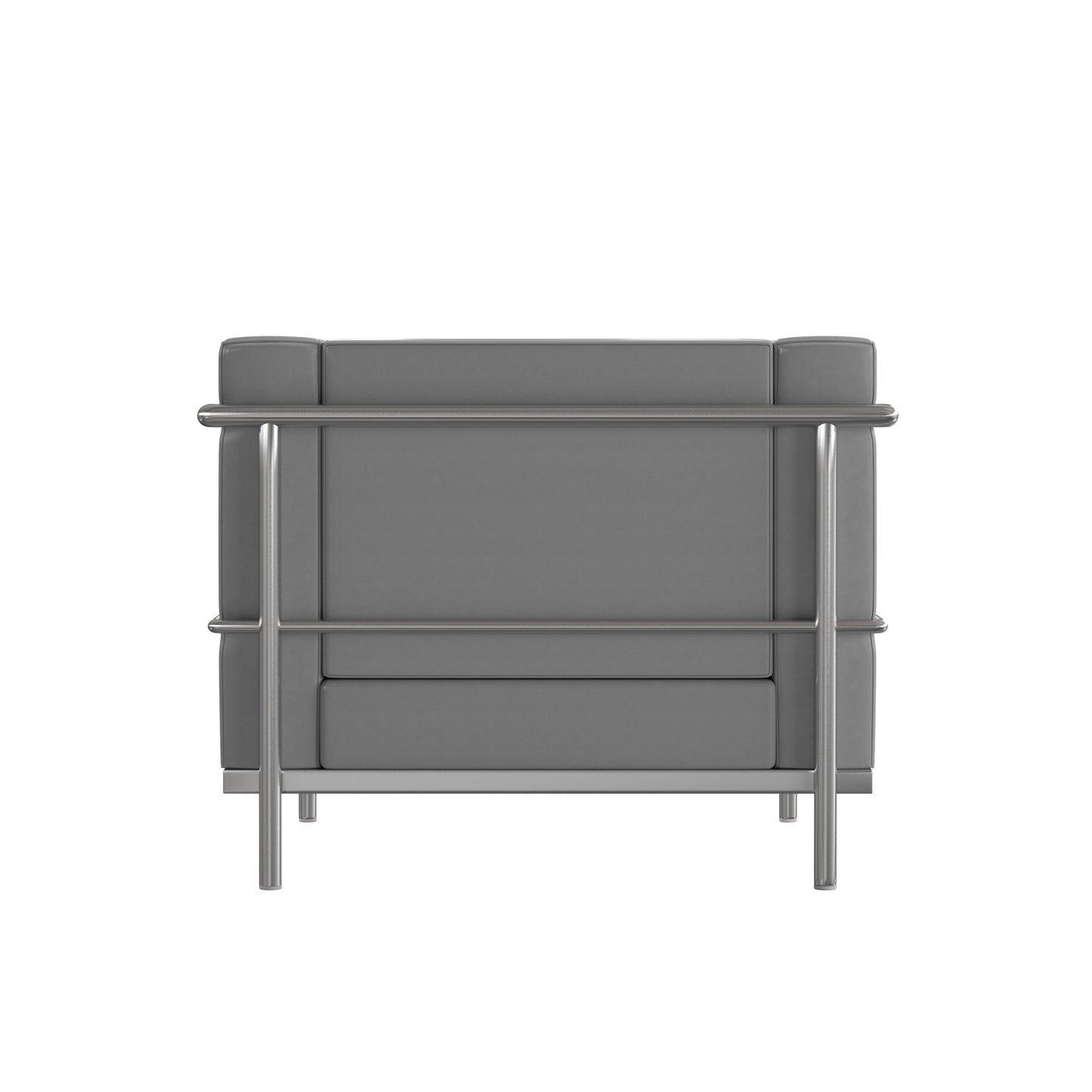 Hercules Regal Series Contemporary Gray LeatherSoft Chair with Encasing Frame Gray