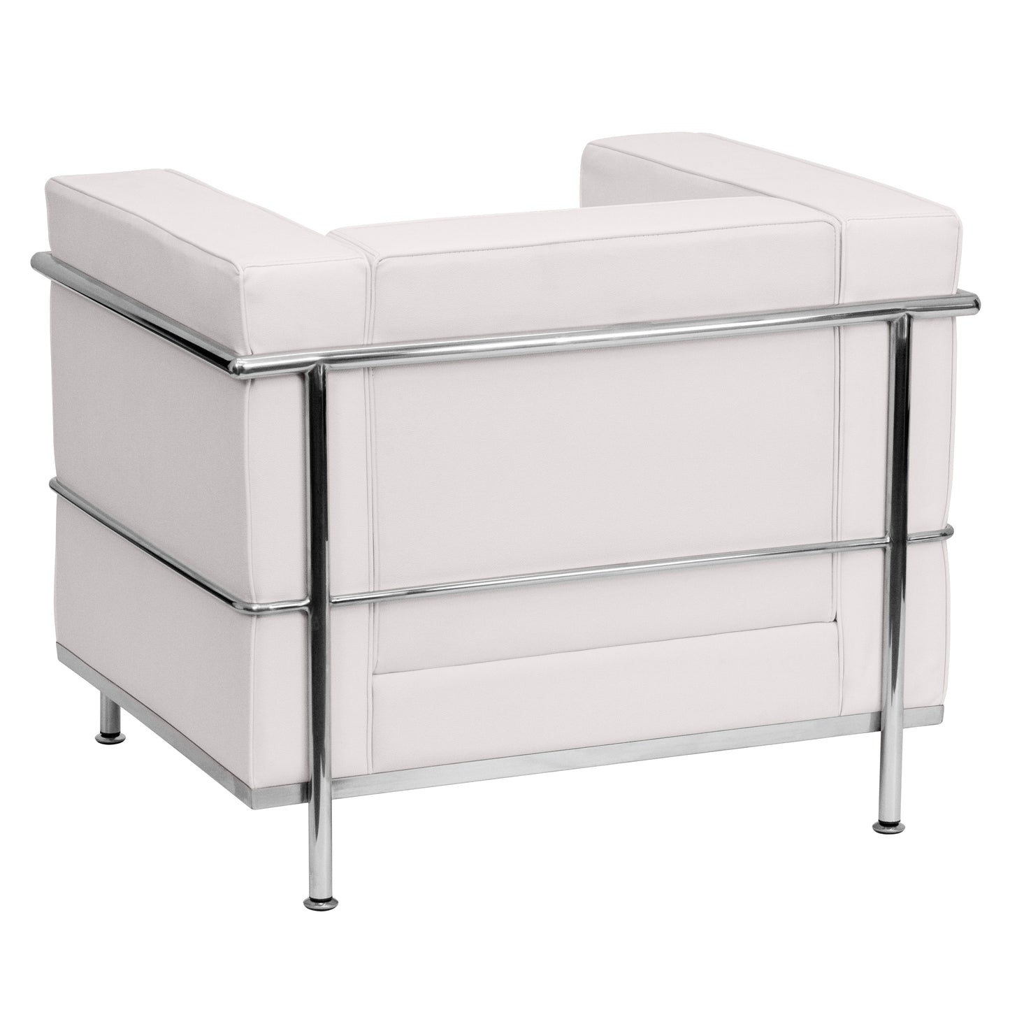 HERCULES Regal Series Contemporary Melrose White LeatherSoft Chair with Encasing Frame Melrose White