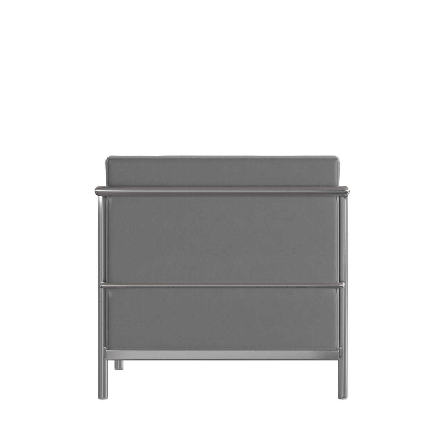Hercules Regal Series Contemporary Gray LeatherSoft Loveseat with Encasing Frame Gray