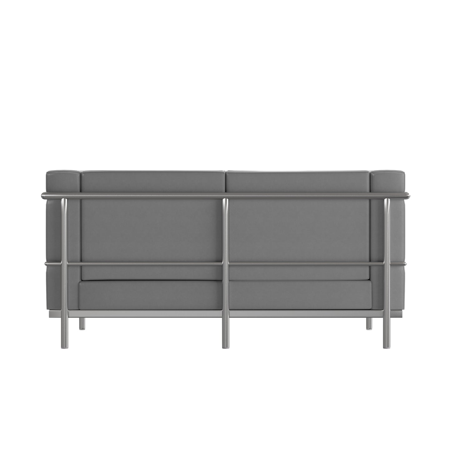 Hercules Regal Series Contemporary Gray LeatherSoft Loveseat with Encasing Frame Gray