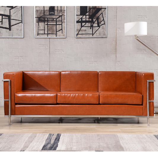 HERCULES Regal Series Contemporary Cognac LeatherSoft Sofa with Encasing Frame Cognac ZB-REGAL-810-3-SOFA-COG-GG