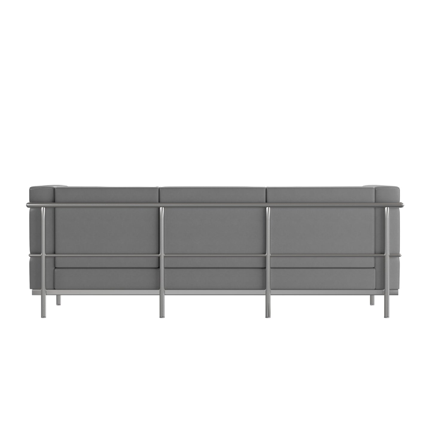 Hercules Regal Series Contemporary Gray LeatherSoft Sofa with Encasing Frame Gray